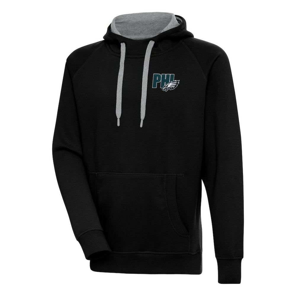 Philadelphia Eagles Antigua Victory Pullover Hoodie - Black Hoodies