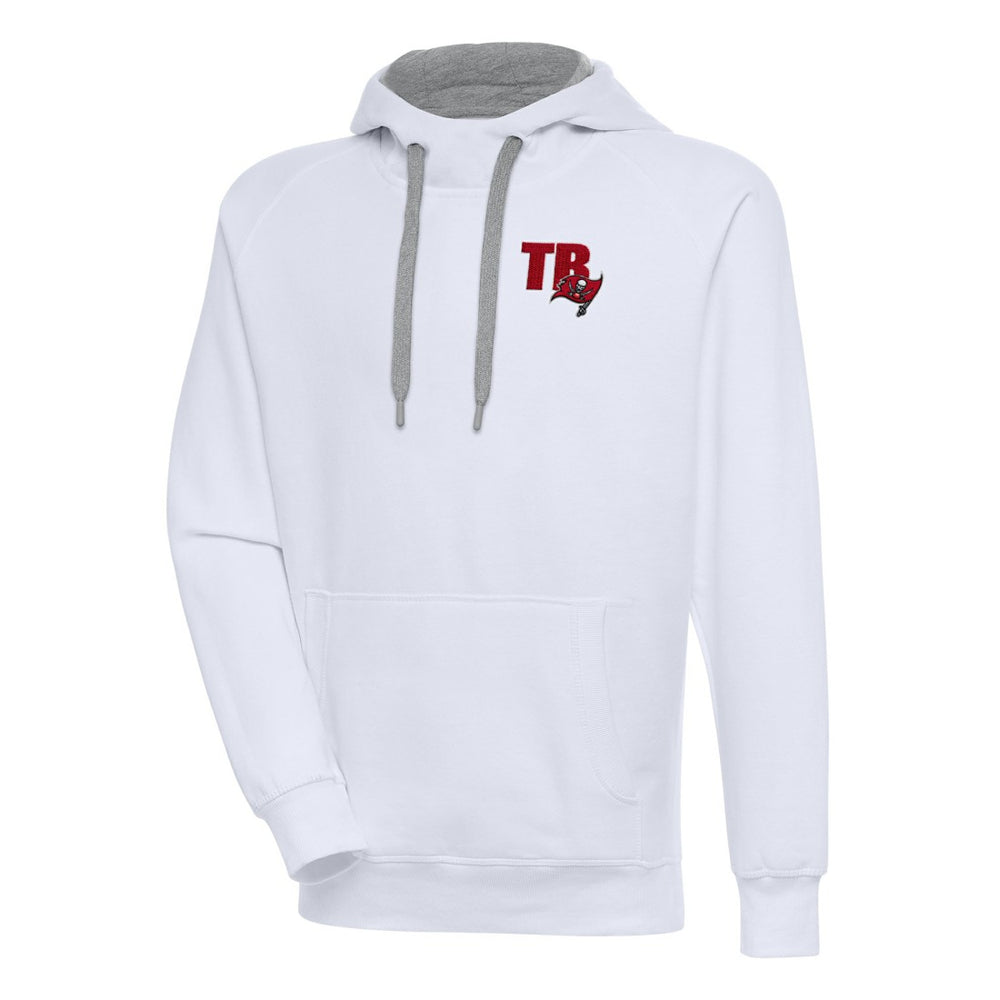 Tampa Bay Buccaneers Antigua Victory Pullover Hoodie - White Hoodies