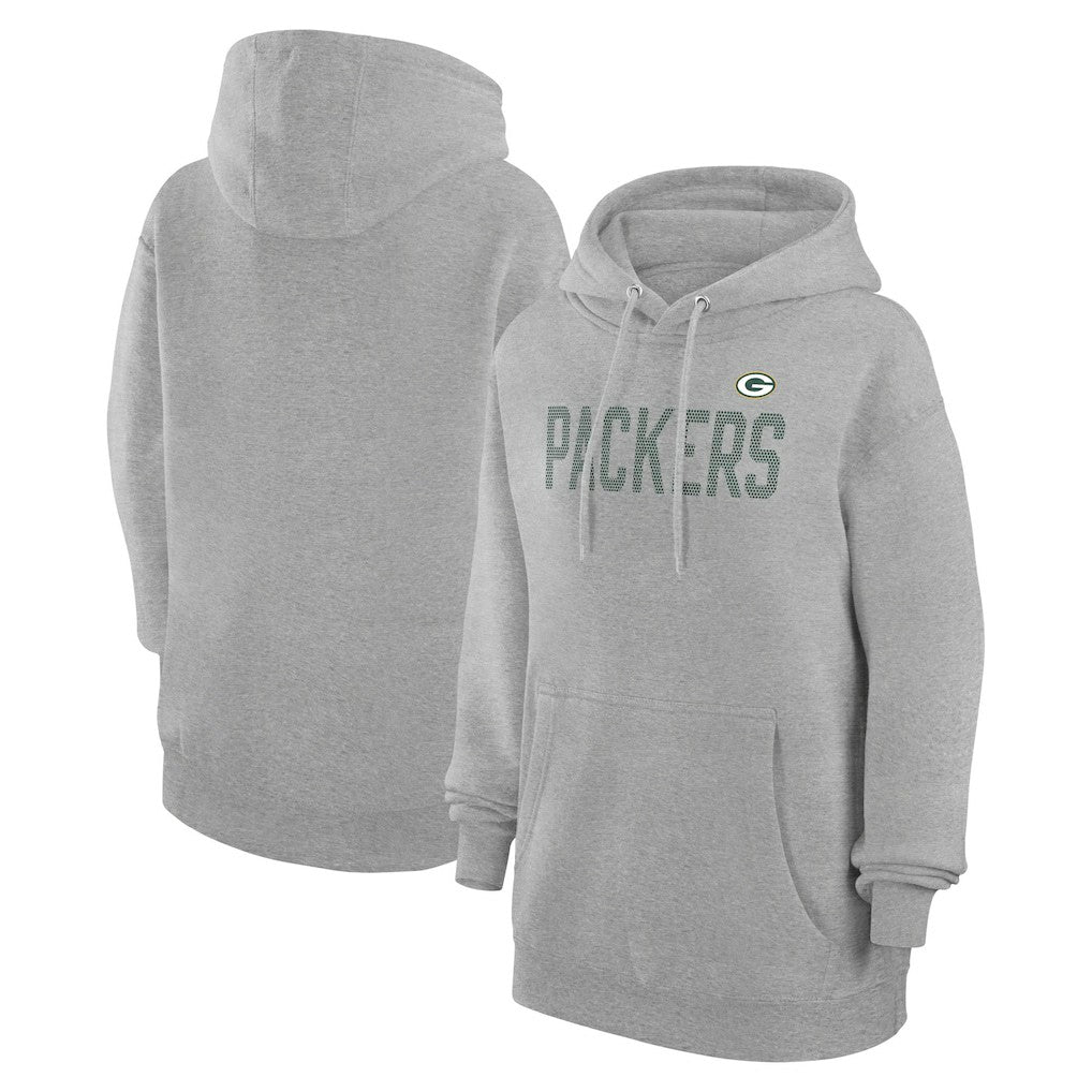 Green Bay Packers G-III 4Her by Carl Banks Women's Dot Print Pullover Hoodie - Heather Gray Hoodies