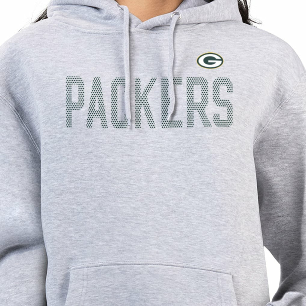 Green Bay Packers G-III 4Her by Carl Banks Women's Dot Print Pullover Hoodie - Heather Gray Hoodies