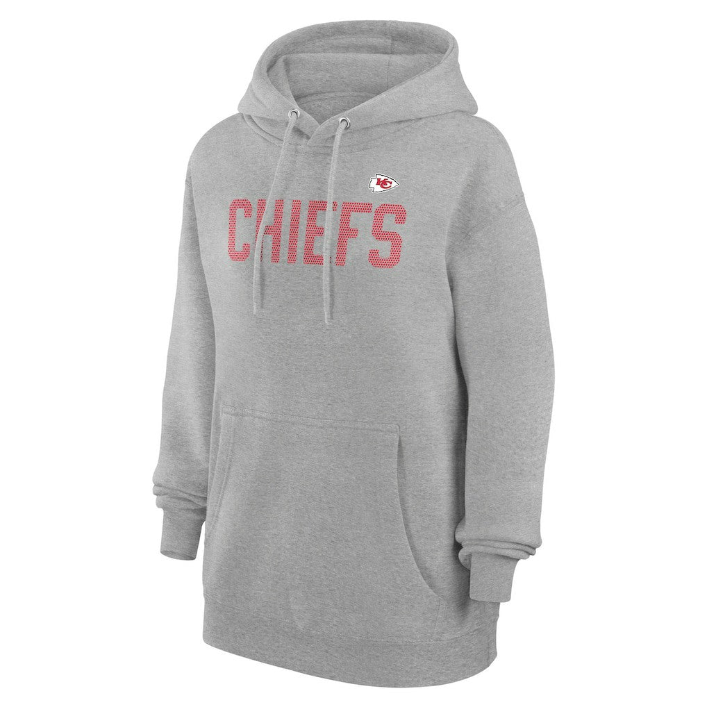 Kansas City Chiefs G-III 4Her by Carl Banks Women's Dot Print Pullover Hoodie - Heather Gray Hoodies