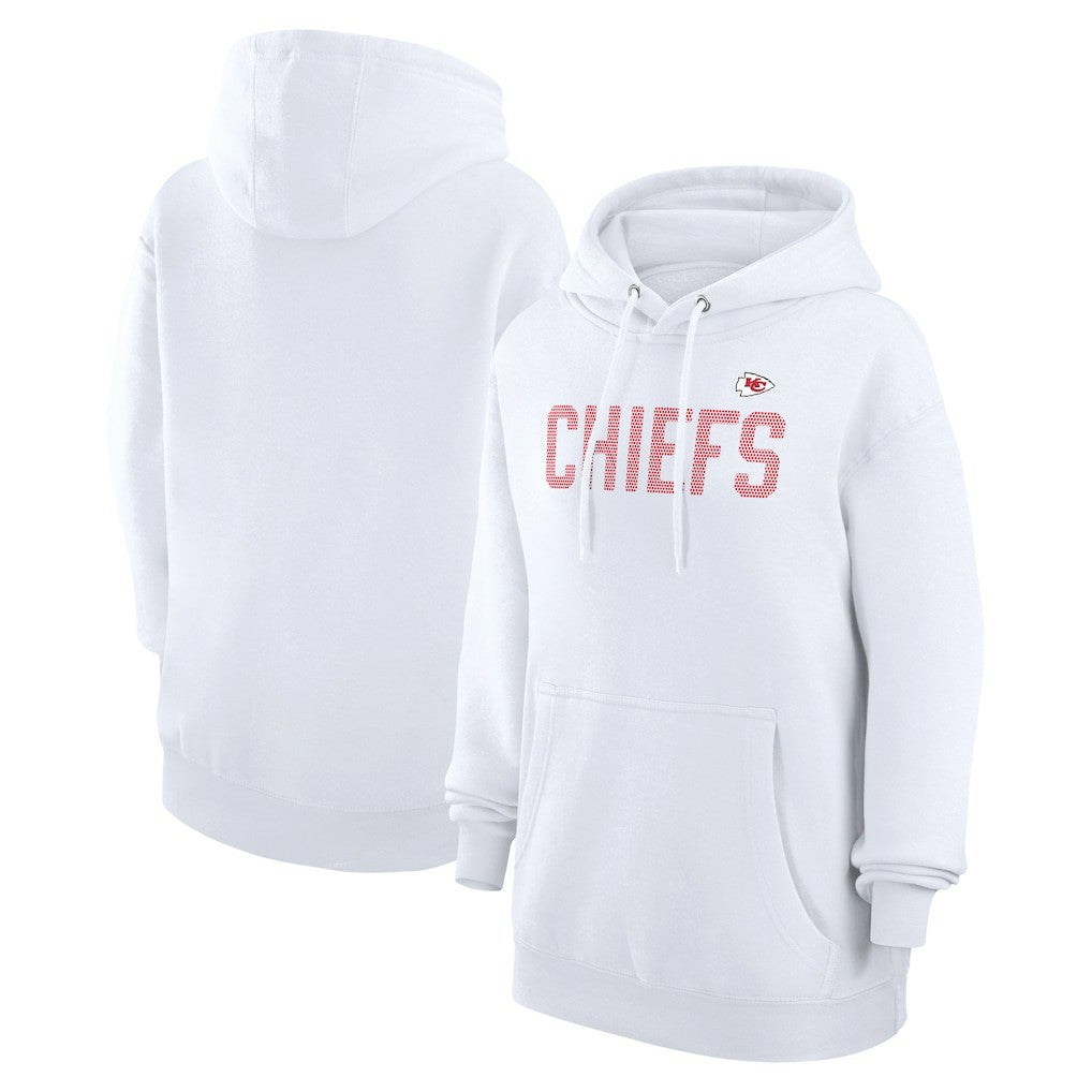 Kansas City Chiefs G-III 4Her by Carl Banks Women's Dot Print Pullover Hoodie - White Hoodies