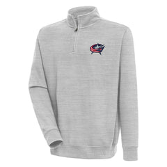 Columbus Blue Jackets Antigua Victory Quarter-Zip Pullover Top - Heather Gray | US 200570729