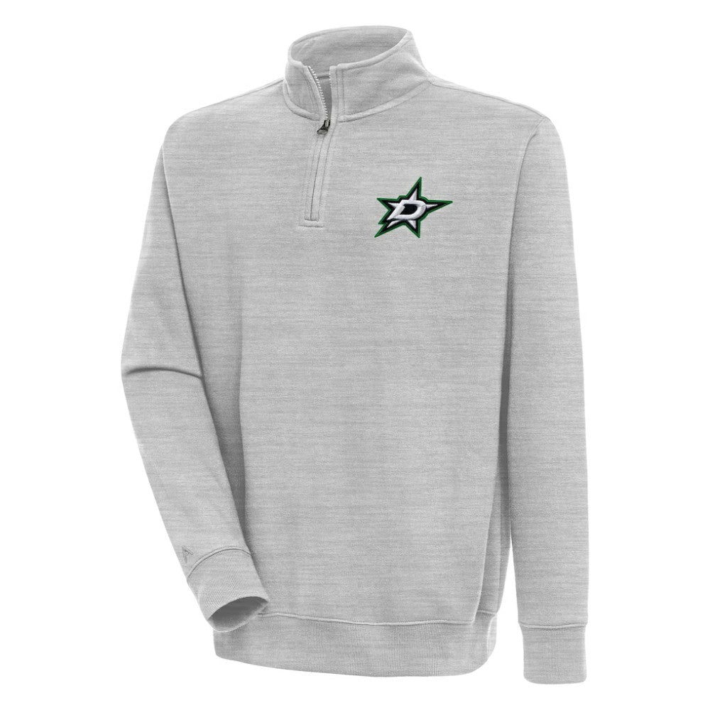 Dallas Stars Antigua Victory Quarter-Zip Pullover Top - Heather Gray | US 200570734