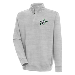 Dallas Stars Antigua Victory Quarter-Zip Pullover Top - Heather Gray | US 200570734
