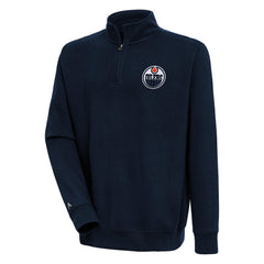 Edmonton Oilers Antigua Victory Quarter-Zip Pullover Top - Navy | US 200570739