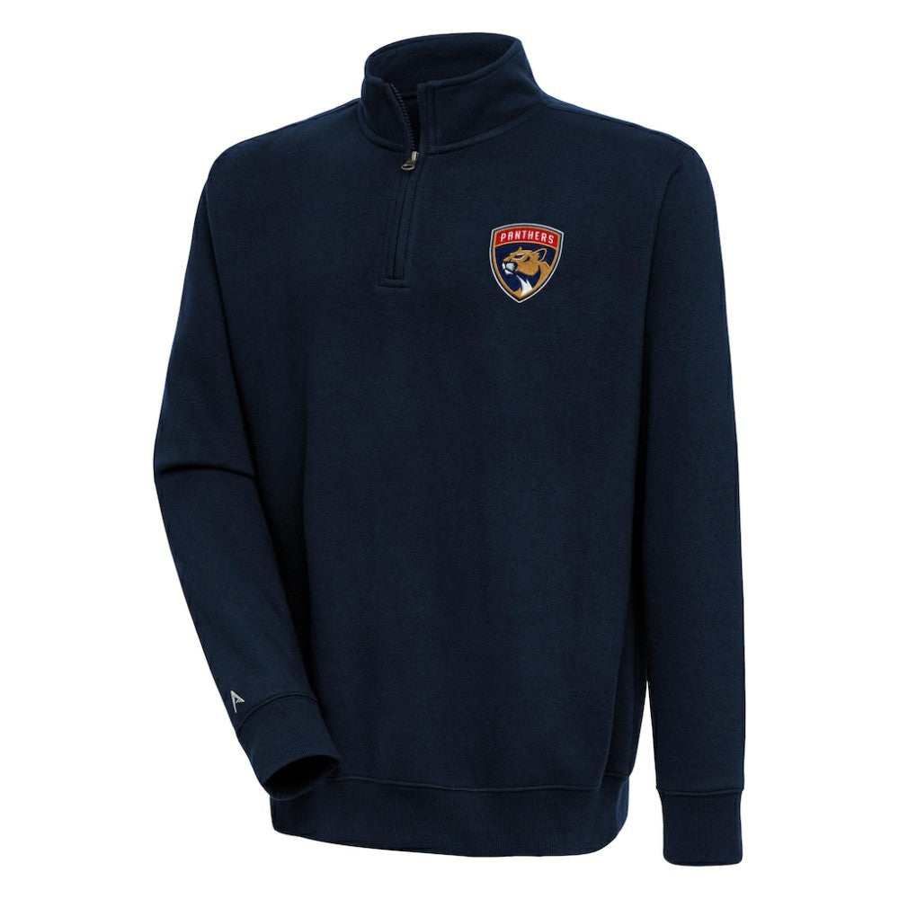 Florida Panthers Antigua Victory Quarter-Zip Pullover Top - Navy | US 200570743