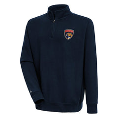 Florida Panthers Antigua Victory Quarter-Zip Pullover Top - Navy | US 200570743