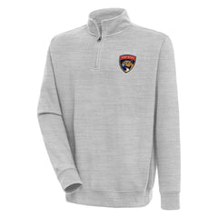 Florida Panthers Antigua Victory Quarter-Zip Pullover Top - Heather Gray | US 200570746