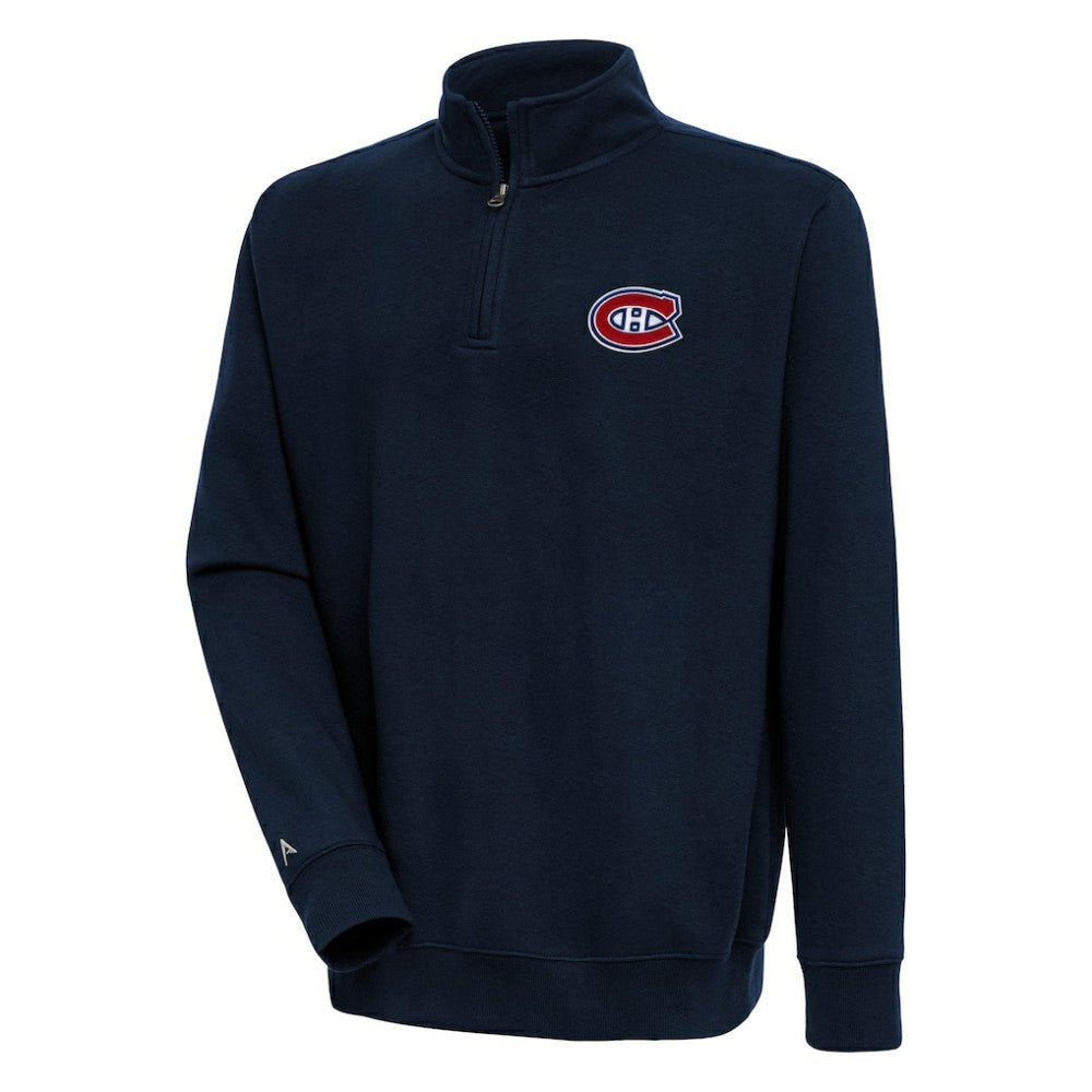 Montreal Canadiens Antigua Victory Quarter-Zip Pullover Top - Navy | US 200570757
