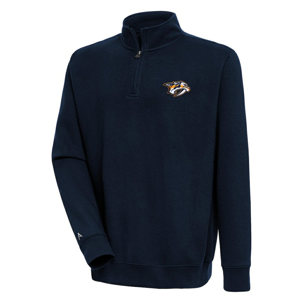 Nashville Predators Antigua Victory Quarter-Zip Pullover Top - Navy | US 200570762