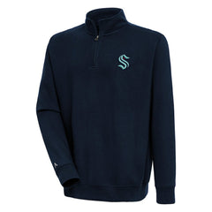 Seattle Kraken Antigua Victory Quarter-Zip Pullover Top - Navy | US 200570792