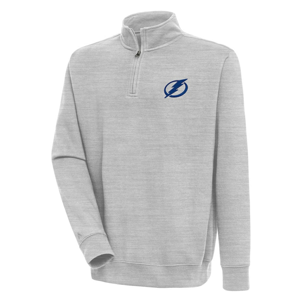 Tampa Bay Lightning Antigua Victory Quarter-Zip Pullover Top - Heather Gray | US 200570797