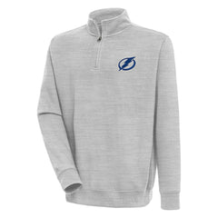 Tampa Bay Lightning Antigua Victory Quarter-Zip Pullover Top - Heather Gray | US 200570797