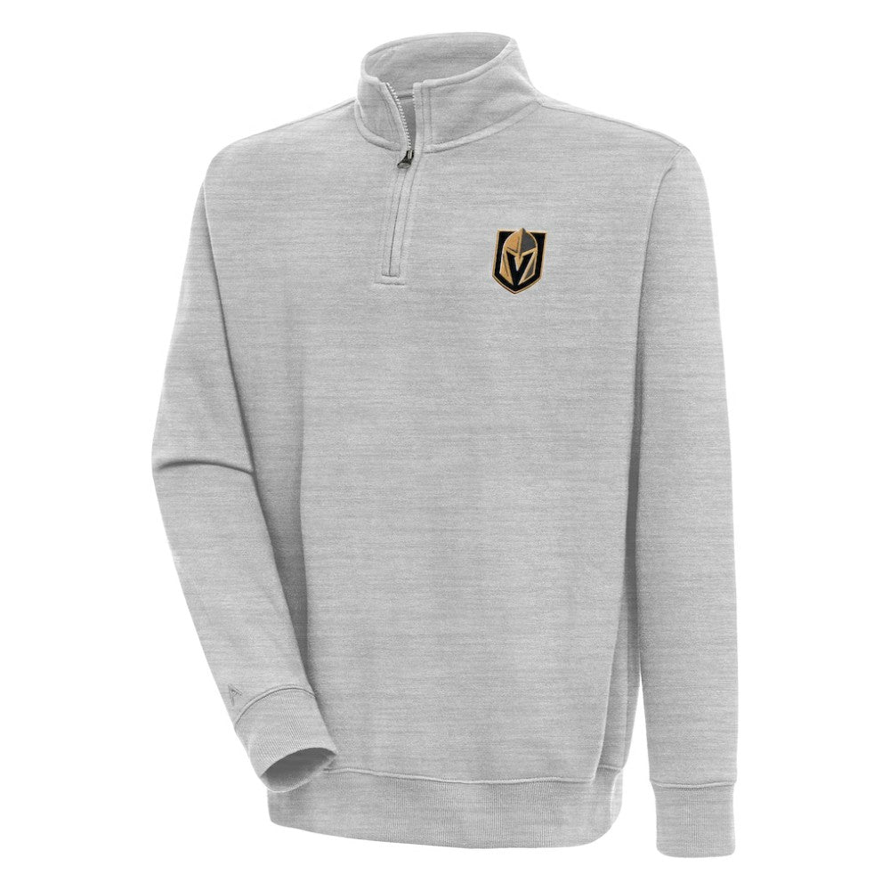 Vegas Golden Knights Antigua Victory Quarter-Zip Pullover Top - Heather Gray | US 200570802