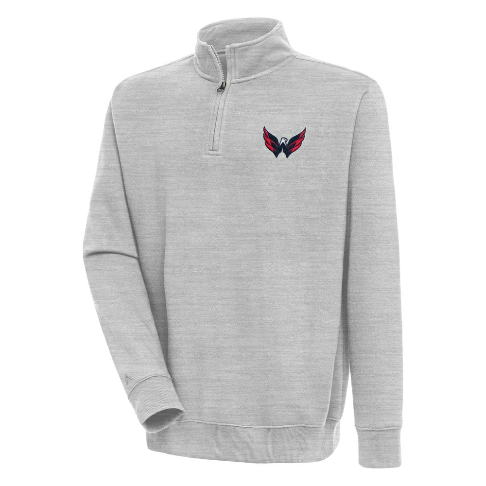 Washington Capitals Antigua Victory Quarter-Zip Pullover Top - Heather Gray | US 200570804