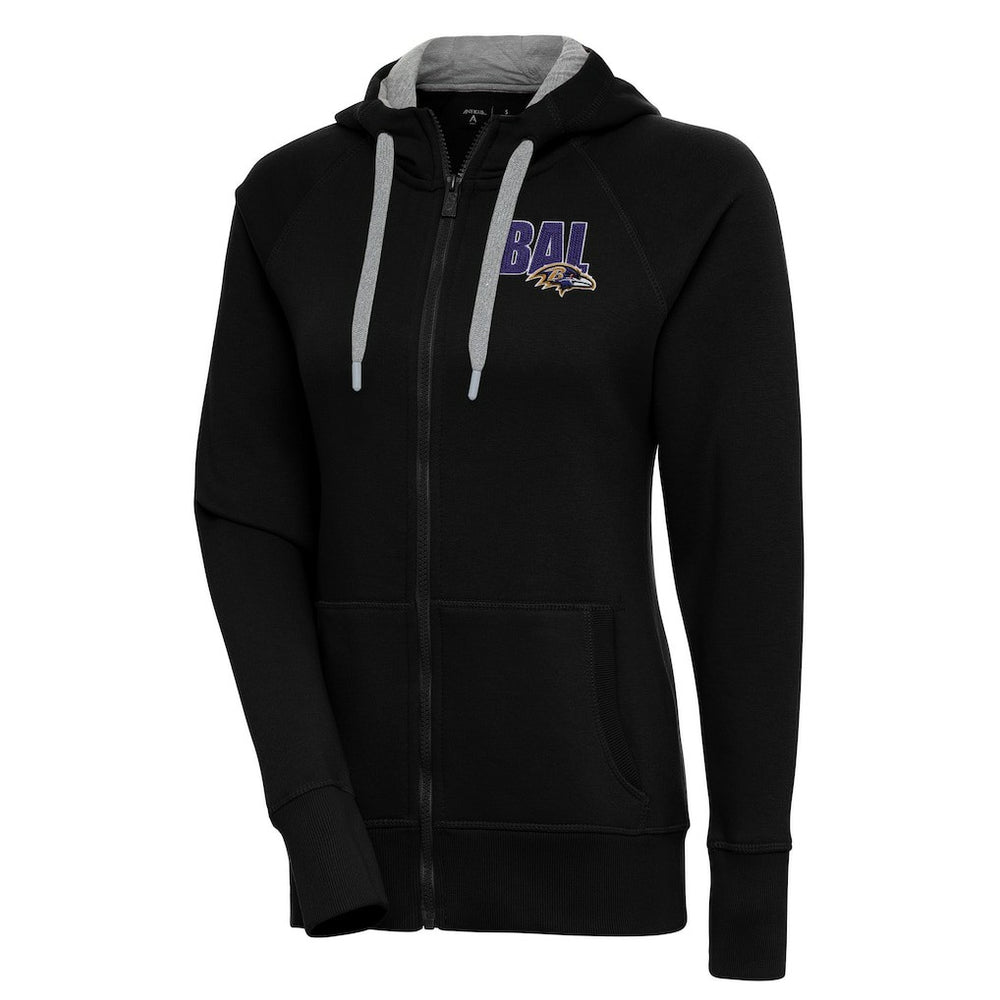 Baltimore Ravens Antigua Women's Victory Full-Zip Hoodie - Black Hoodies