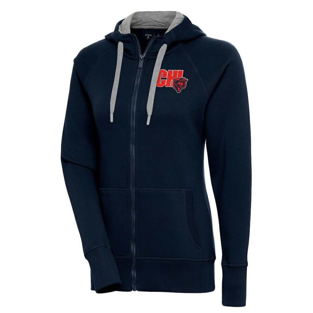 Chicago Bears Antigua Women's Victory Full-Zip Hoodie - Navy Hoodies