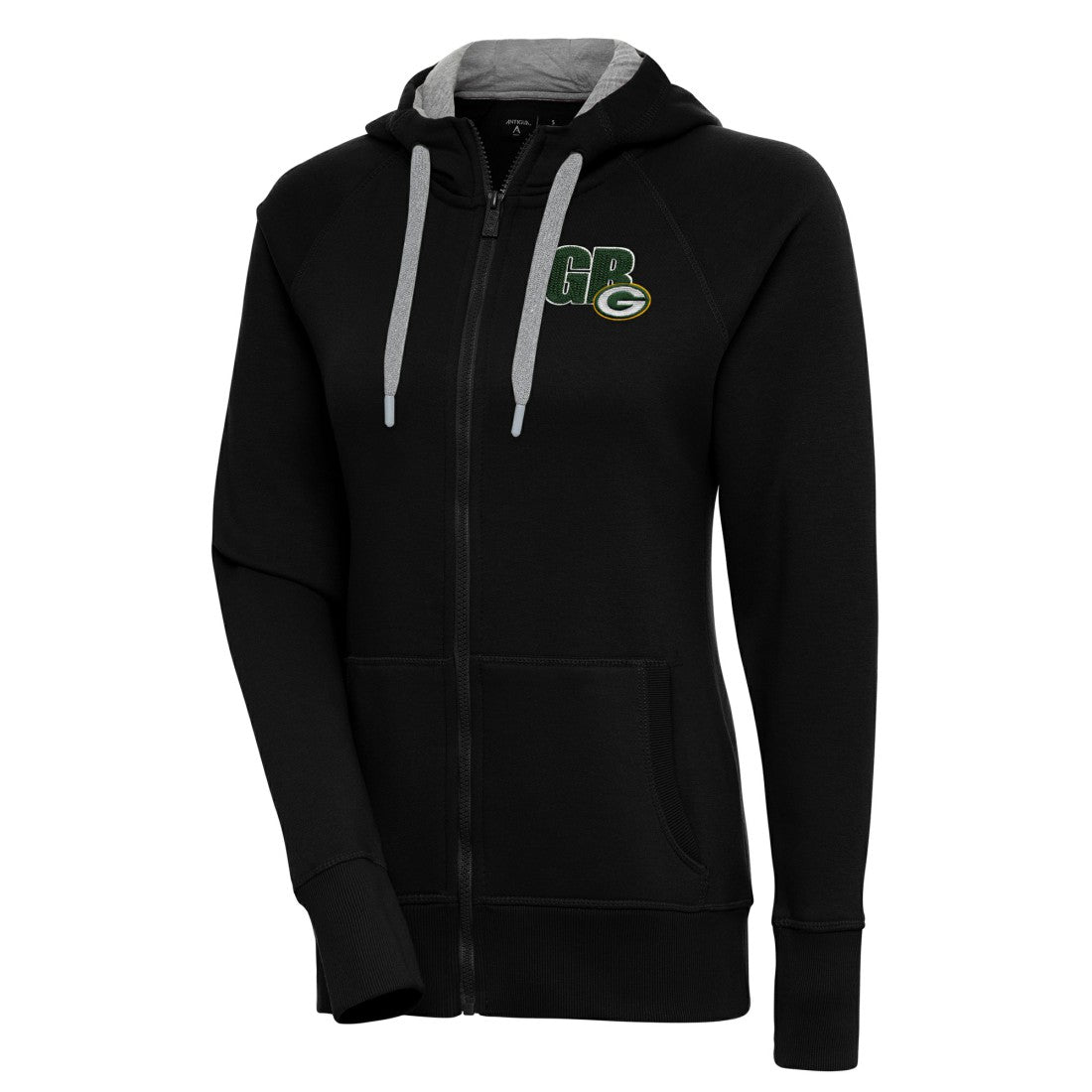 Green Bay Packers Antigua Women's Victory Full-Zip Hoodie - Black Hoodies
