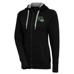 Green Bay Packers Antigua Women's Victory Full-Zip Hoodie - Black Hoodies