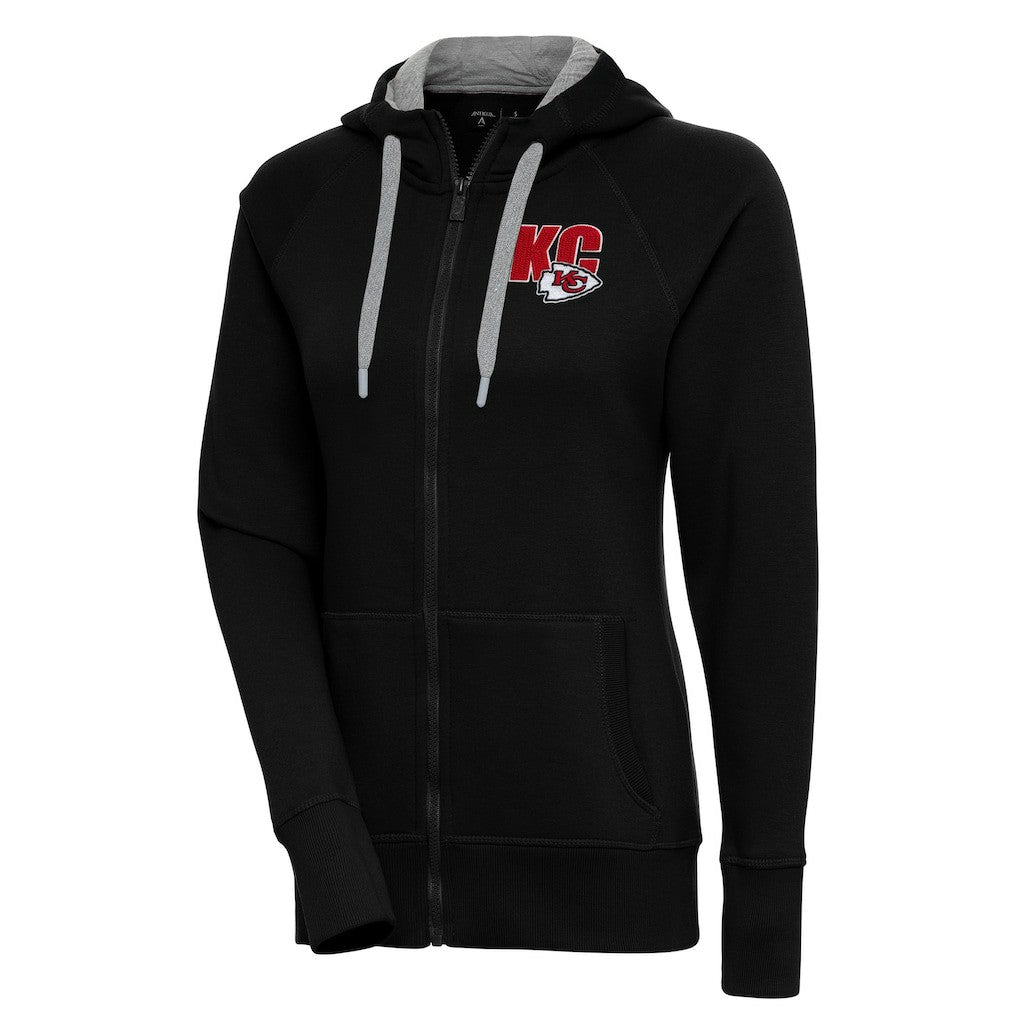 Kansas City Chiefs Antigua Women's Victory Full-Zip Hoodie - Black Hoodies