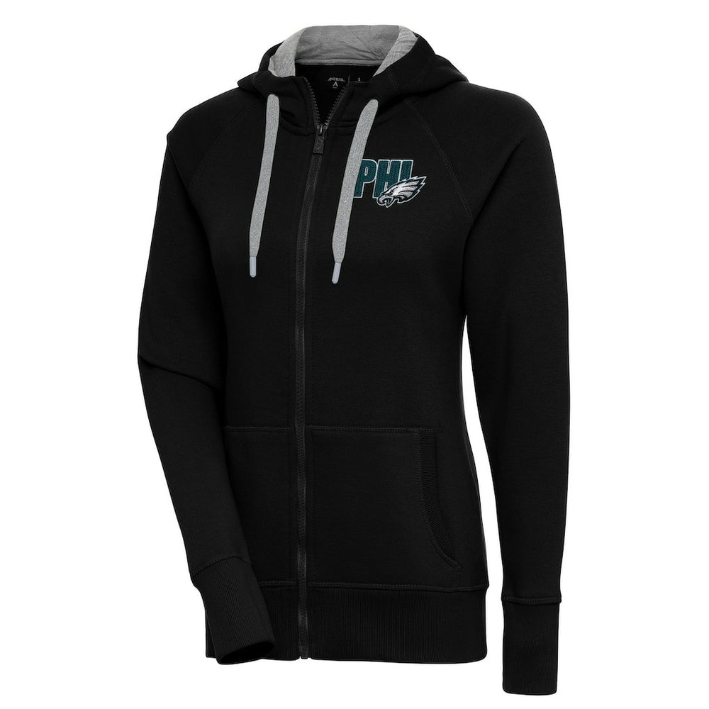 Philadelphia Eagles Antigua Women's Victory Full-Zip Hoodie - Black Hoodies