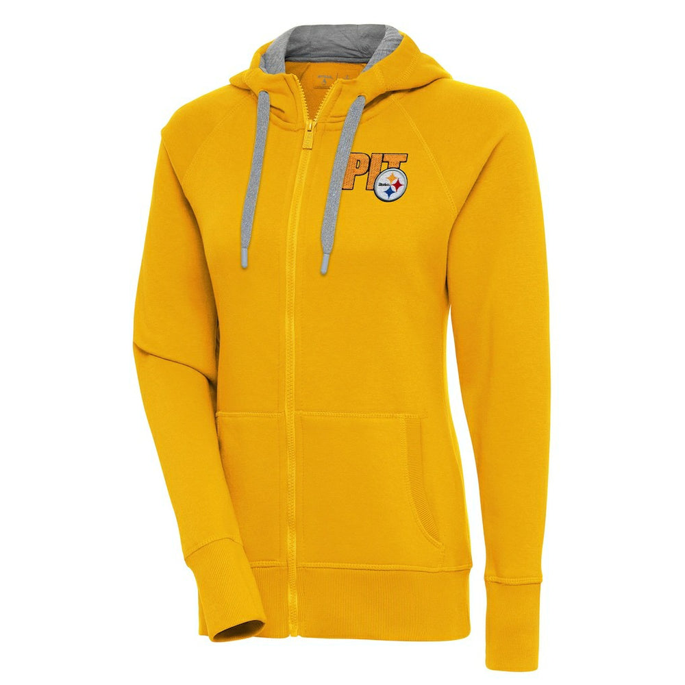 Pittsburgh Steelers Antigua Women's Victory Full-Zip Hoodie - Gold Hoodies