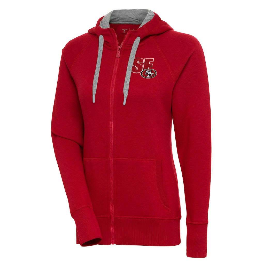 San Francisco 49ers Antigua Women's Victory Full-Zip Hoodie - Scarlet Hoodies