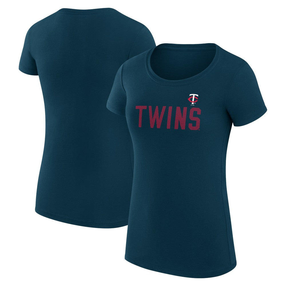 Minnesota Twins G-III 4Her by Carl Banks Women's Super-Slim Fit Lightweight Dot Print T-Shirt - Navy T-shirts