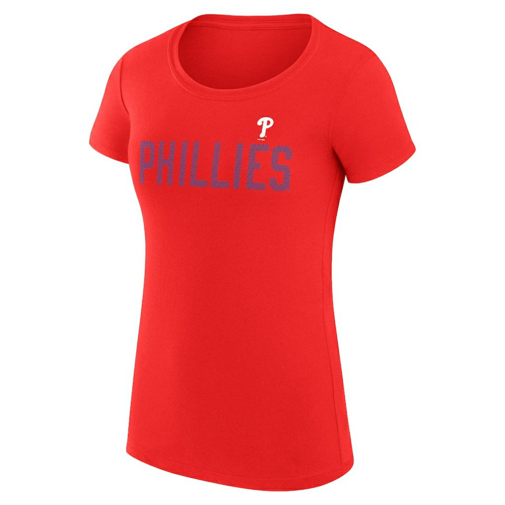 Philadelphia Phillies G-III 4Her by Carl Banks Women's Super-Slim Fit Lightweight Dot Print T-Shirt - Red T-shirts