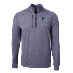 Atlanta Falcons Cutter & Buck Big & Tall Adapt Eco Knit Quarter-Zip Pullover Top - Heather Navy Pullover