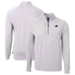 Carolina Panthers Cutter & Buck Big & Tall Adapt Eco Knit Quarter-Zip Pullover Top - Heather Gray Pullover