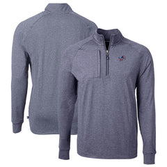 Detroit Lions Cutter & Buck Big & Tall Adapt Eco Knit Quarter-Zip Pullover Top - Heather Navy Pullover