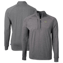 Green Bay Packers Cutter & Buck Big & Tall Adapt Eco Knit Quarter-Zip Pullover Top - Heather Black Pullover