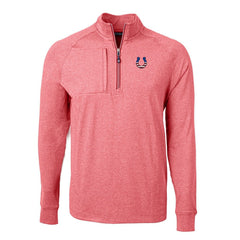 Indianapolis Colts Cutter & Buck Big & Tall Adapt Eco Knit Quarter-Zip Pullover Top - Heather Red Pullover