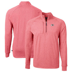 Kansas City Chiefs Cutter & Buck Big & Tall Adapt Eco Knit Quarter-Zip Pullover Top - Heather Red Pullover