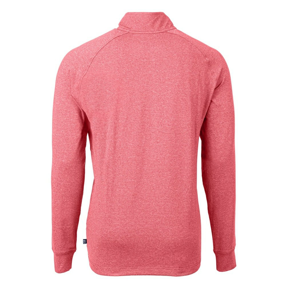 Kansas City Chiefs Cutter & Buck Big & Tall Adapt Eco Knit Quarter-Zip Pullover Top - Heather Red Pullover