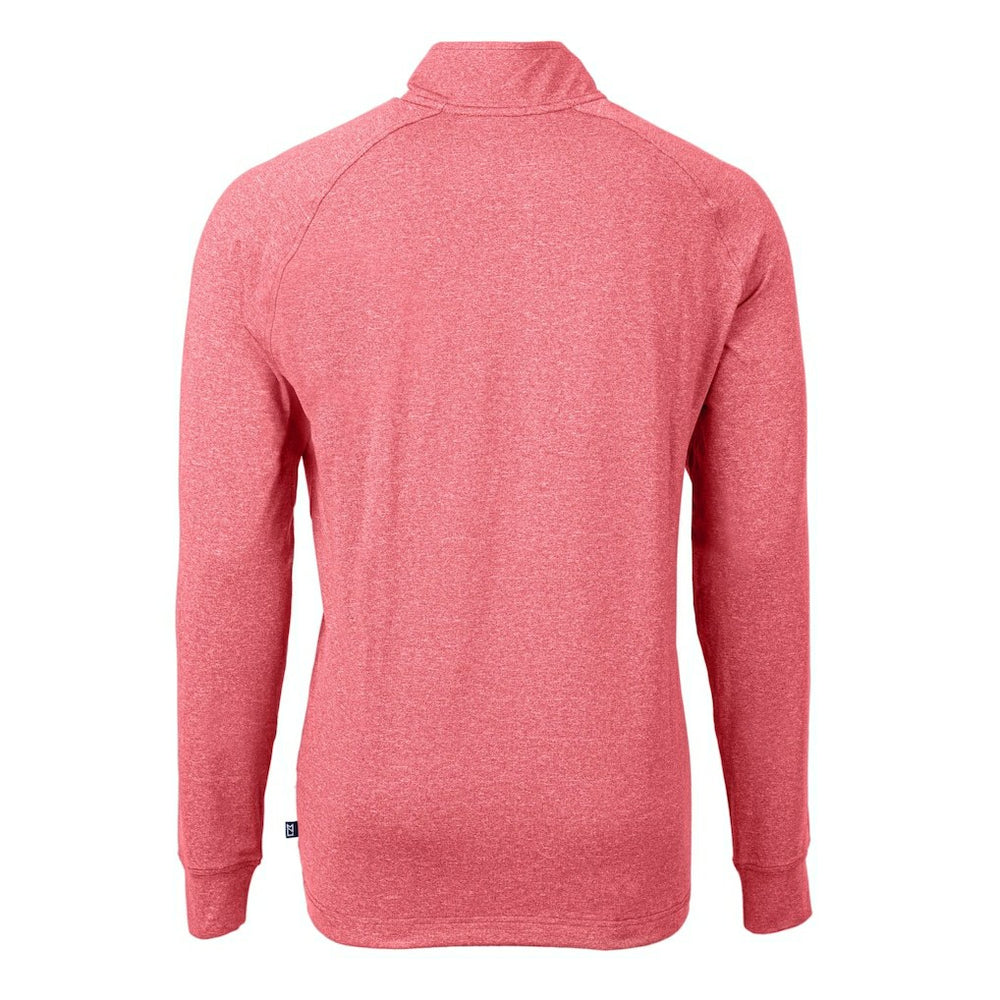Kansas City Chiefs Cutter & Buck Big & Tall Adapt Eco Knit Quarter-Zip Pullover Top - Heather Red Pullover
