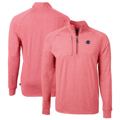 Miami Dolphins Cutter & Buck Big & Tall Adapt Eco Knit Quarter-Zip Pullover Top - Heather Red Pullover