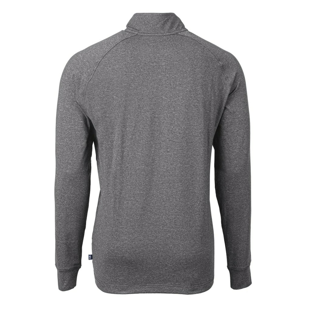Minnesota Vikings Cutter & Buck Big & Tall Adapt Eco Knit Quarter-Zip Pullover Top - Heather Black Pullover