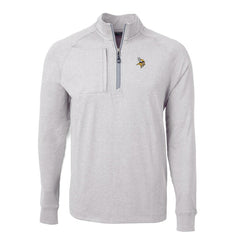 Minnesota Vikings Cutter & Buck Big & Tall Adapt Eco Knit Quarter-Zip Pullover Top - Heather Gray Pullover