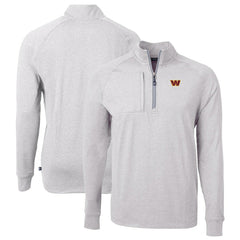 Washington Commanders Cutter & Buck Big & Tall Adapt Eco Knit Quarter-Zip Pullover Top - Heather Gray Pullover