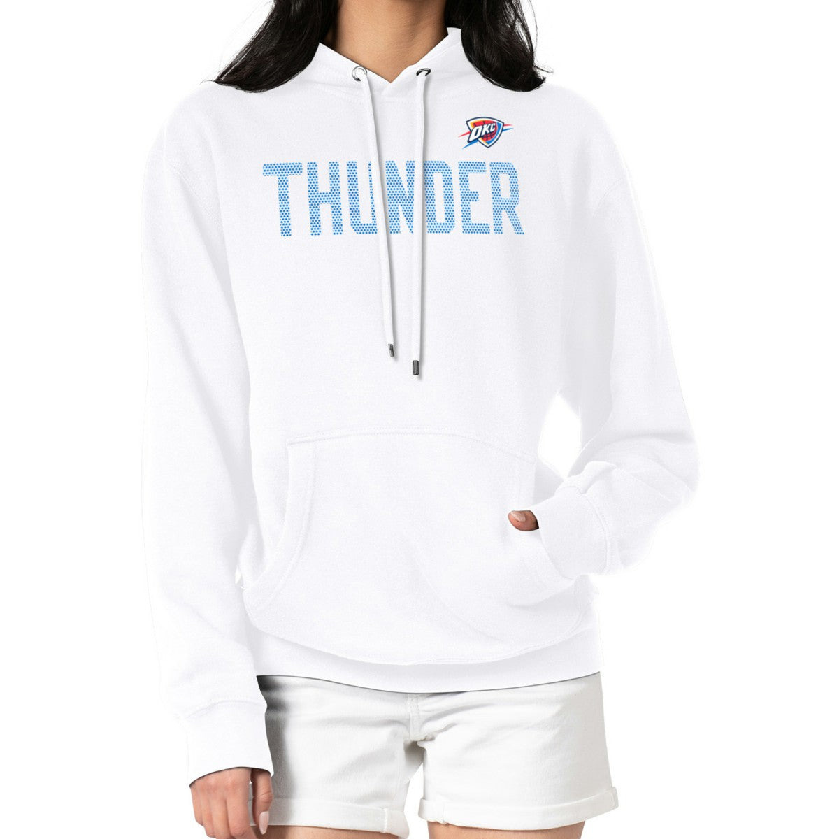 Oklahoma City Thunder G-III 4Her by Carl Banks Women's Dot Print Pullover Hoodie White