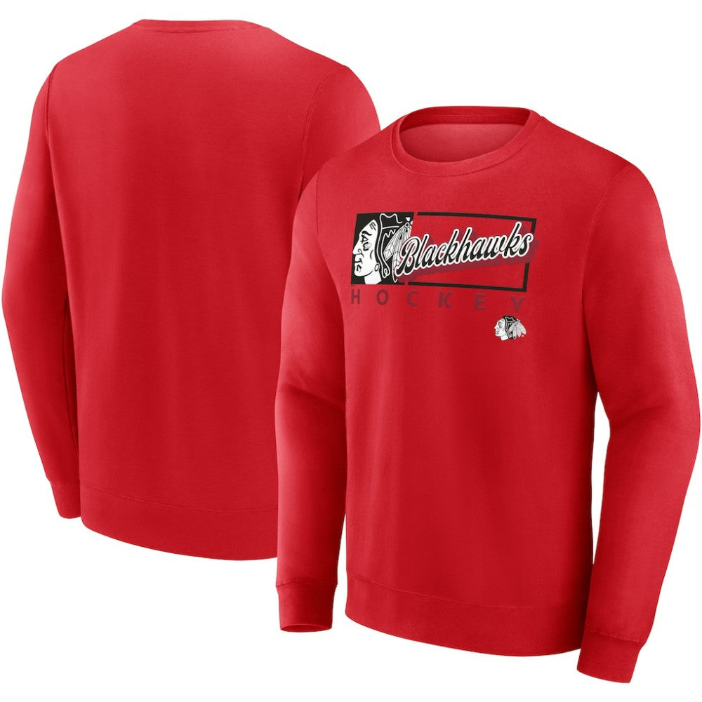 Chicago Blackhawks Fanatics Focus Fleece Pullover Sweatshirt - Red | US 200582278