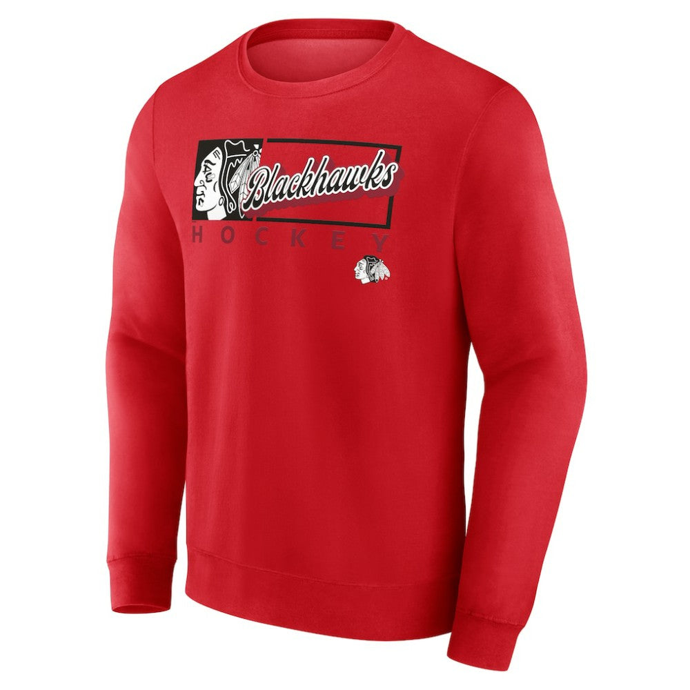 Chicago Blackhawks Fanatics Focus Fleece Pullover Sweatshirt - Red | US 200582278