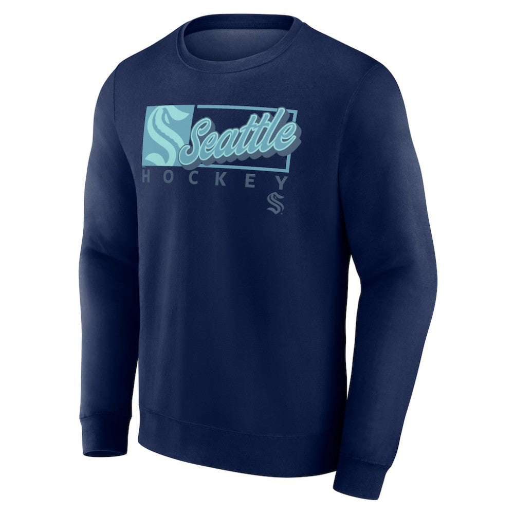 Seattle Kraken Fanatics Focus Fleece Pullover Sweatshirt - Deep Sea Blue | US 200582297