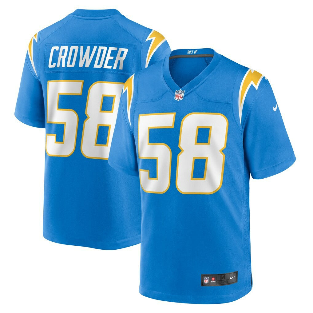 Tae Crowder Los Angeles Chargers Team Game Jersey - Powder Blue Jerseys