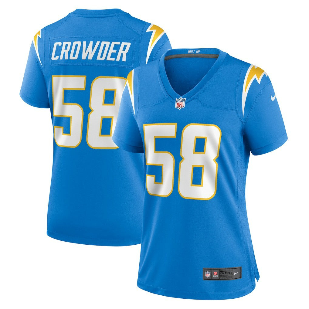 Tae Crowder Los Angeles Chargers Women's Team Game Jersey - Powder Blue Jerseys