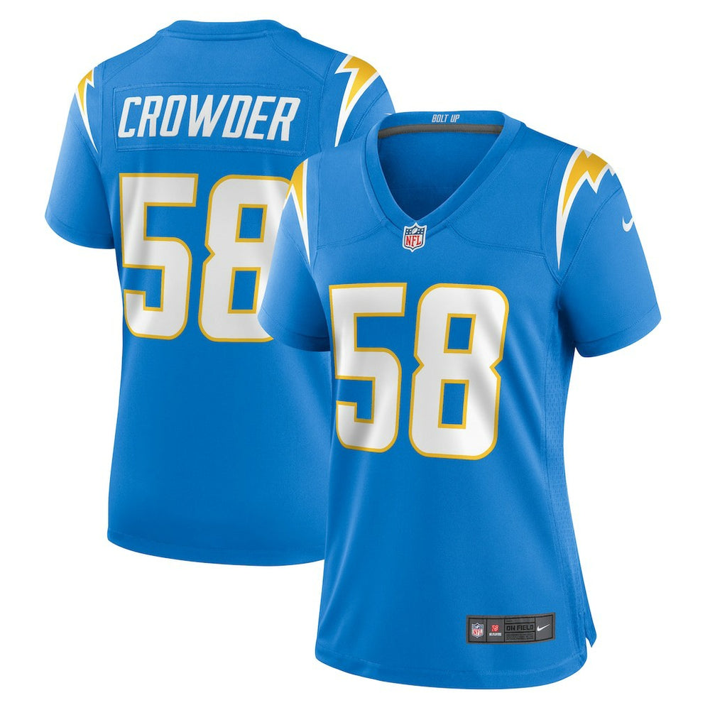 Tae Crowder Los Angeles Chargers Women's Team Game Jersey - Powder Blue Jerseys