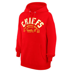 Kansas City Chiefs Starter Unisex Half Ball Team Fleece Pullover Hoodie - Red Hoodies